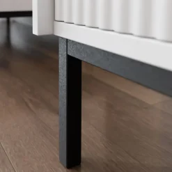 Garnero Arredamenti Mobile Tv Basso|Mobili Tv Moderni-Mobile TV 174x55h cm design cannettato bianco Strike Bianco Opaco