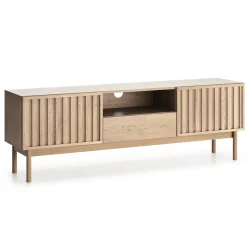 Garnero Arredamenti Mobile Tv In Legno|Mobile Tv Basso-Mobile TV 159x53h cm design cannettato rovere Colby