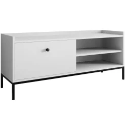 Garnero Arredamenti Mobile Tv Basso|Mobili Tv Moderni-Mobile TV 140x55h cm design moderno bianco Pollon Bianco Opaco