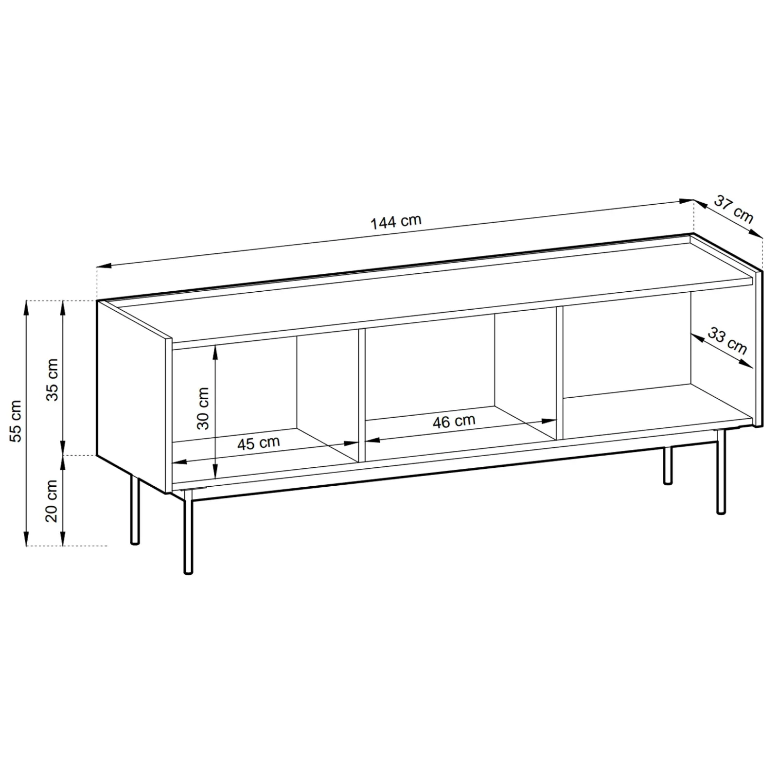 Garnero Arredamenti Mobile Tv Basso|Mobili Tv Moderni-Mobile TV 144x55h cm design moderno rosso Passion