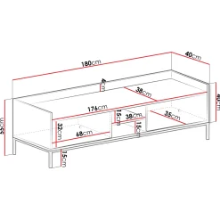 Garnero Arredamenti Mobile Tv Basso|Mobili Tv Moderni-Mobile TV 180x55h cm design moderno bianco Pollon