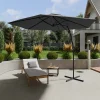 Garnero Arredamenti Ombrelloni Da Giardino-Ombrellone da giardino con braccio laterale 300x300cm grigio nero Livia