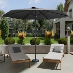 Garnero Arredamenti Ombrelloni Da Giardino-Ombrellone da giardino 300x300cm nero Fiorella Grigio