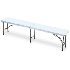 Garnero Arredamenti Panchine Da Giardino-Panca da esterno pieghevole 183x44cm in acciaio Unica Bianco
