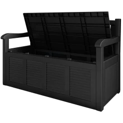 Garnero Arredamenti Panchine Da Giardino-Panca da giardino con contenitore grigio scuro Clementina