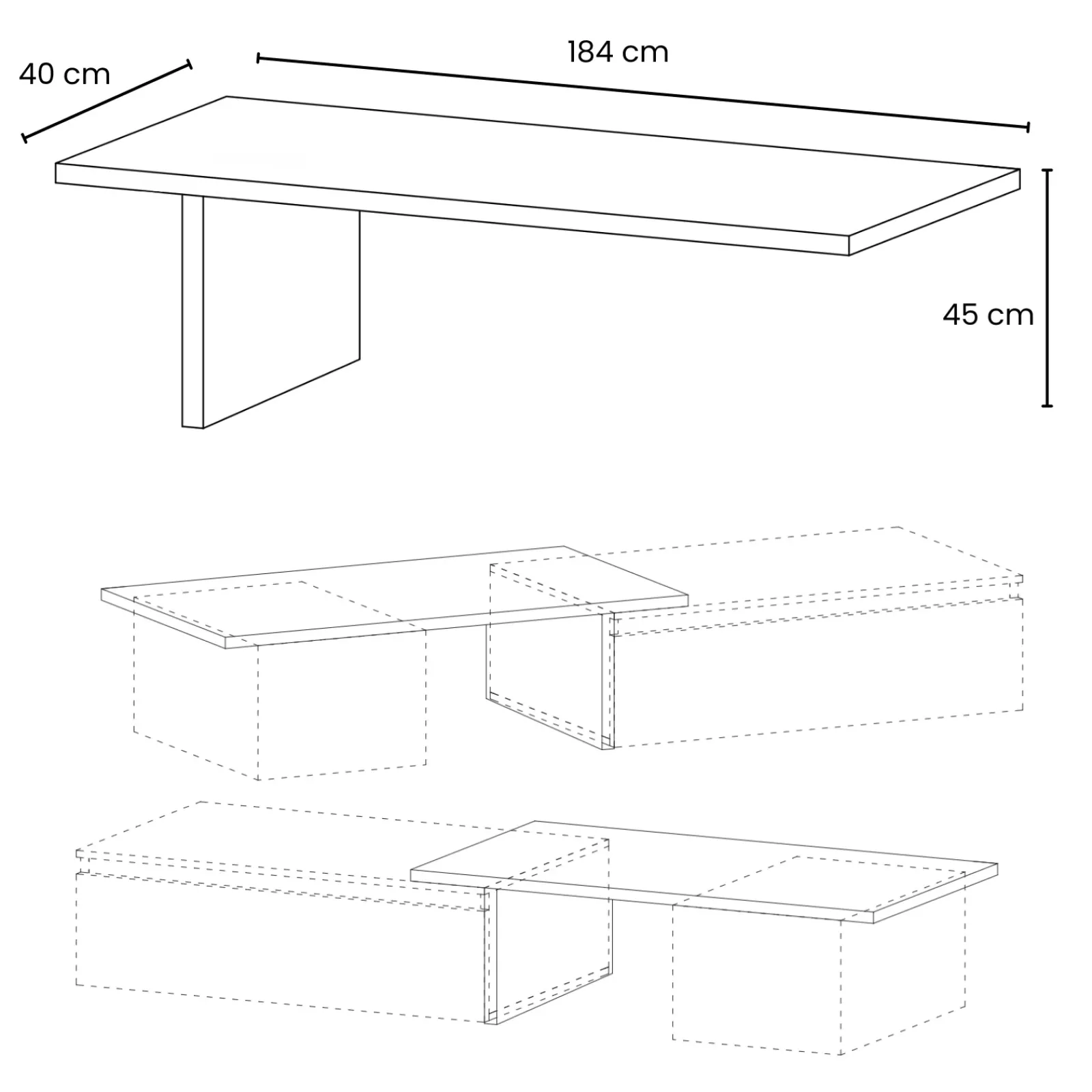 Garnero Arredamenti Mensole E Pensili-Panca da terra 184x45h cm bronzo Sunset Marrone