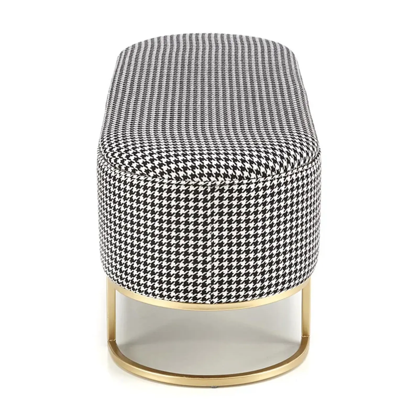 Garnero Arredamenti Panca Ingresso-Panca moderna 105x42cm in tessuto nero bianco oro Denes