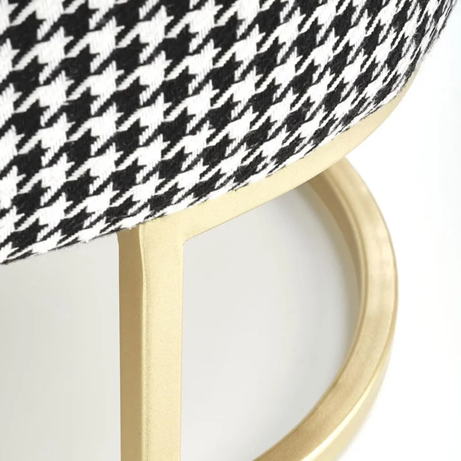 Garnero Arredamenti Panca Ingresso-Panca moderna 105x42cm in tessuto nero bianco oro Denes