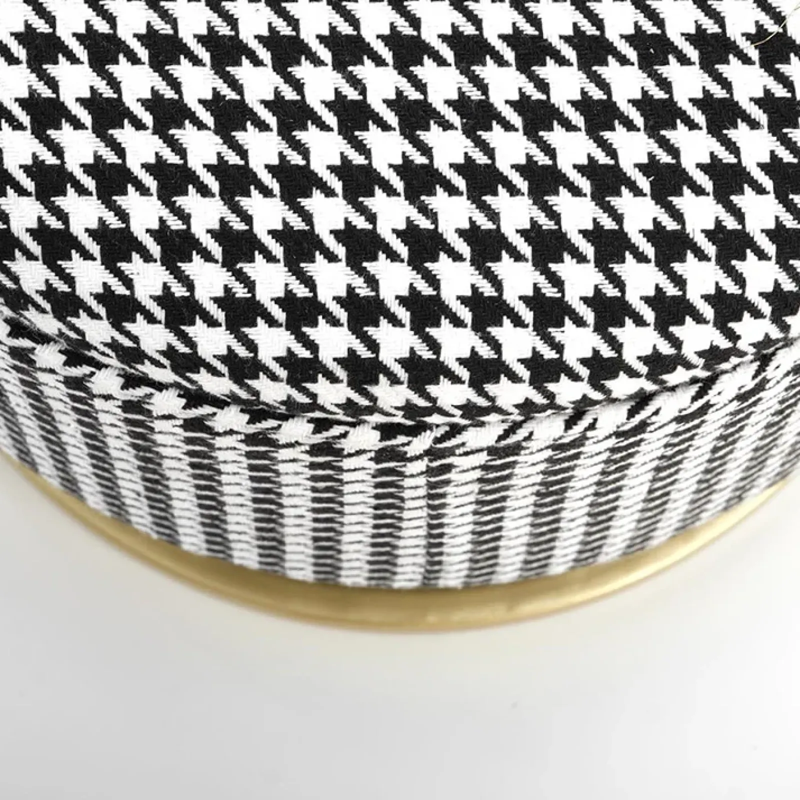 Garnero Arredamenti Panca Ingresso-Panca moderna 105x42cm in tessuto nero bianco oro Denes