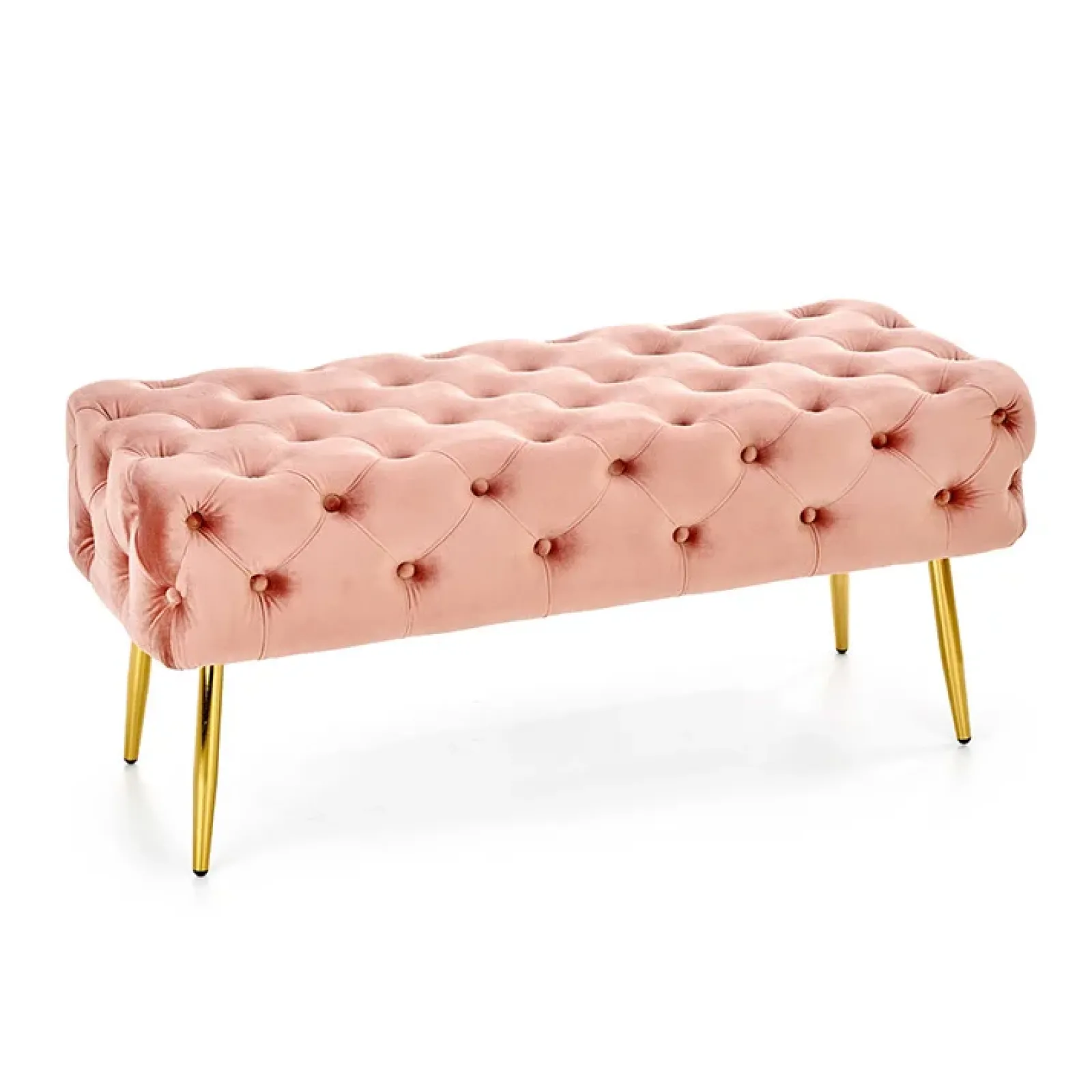 Garnero Arredamenti Panca Ingresso-Panca moderna 100x45cm in tessuto rosa oro Napoleon