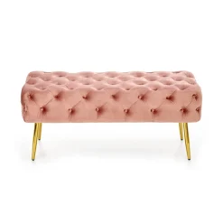 Garnero Arredamenti Panca Ingresso-Panca moderna 100x45cm in tessuto rosa oro Napoleon