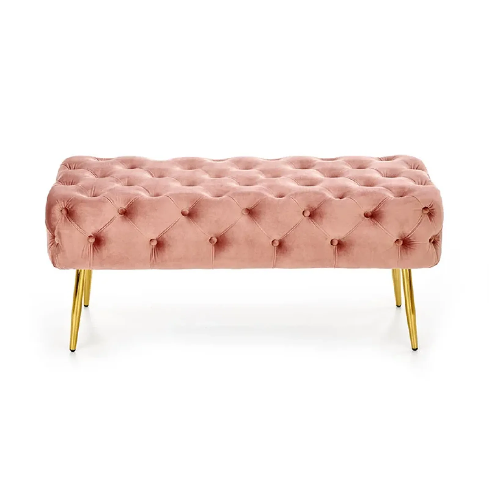 Garnero Arredamenti Panca Ingresso-Panca moderna 100x45cm in tessuto rosa oro Napoleon