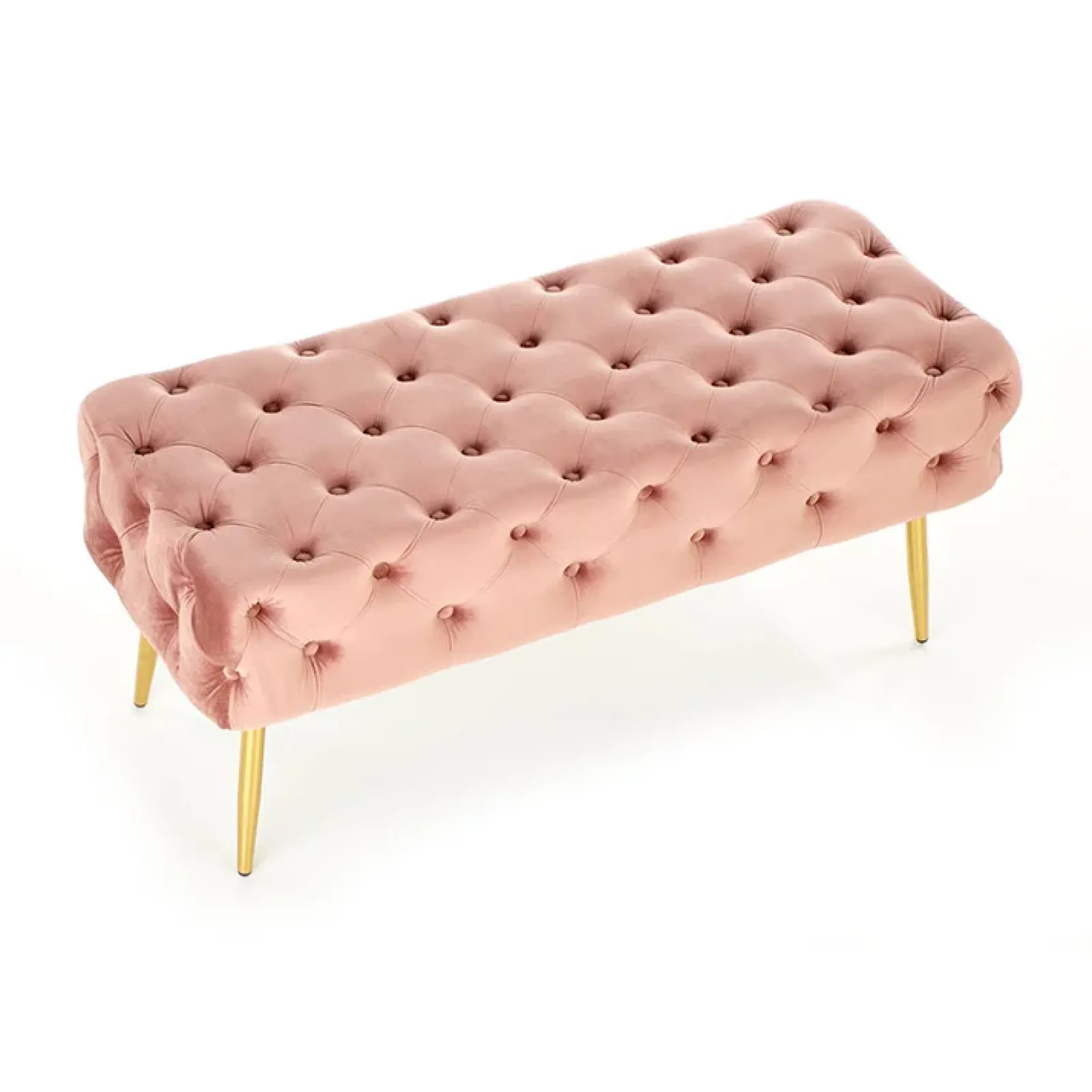 Garnero Arredamenti Panca Ingresso-Panca moderna 100x45cm in tessuto rosa oro Napoleon