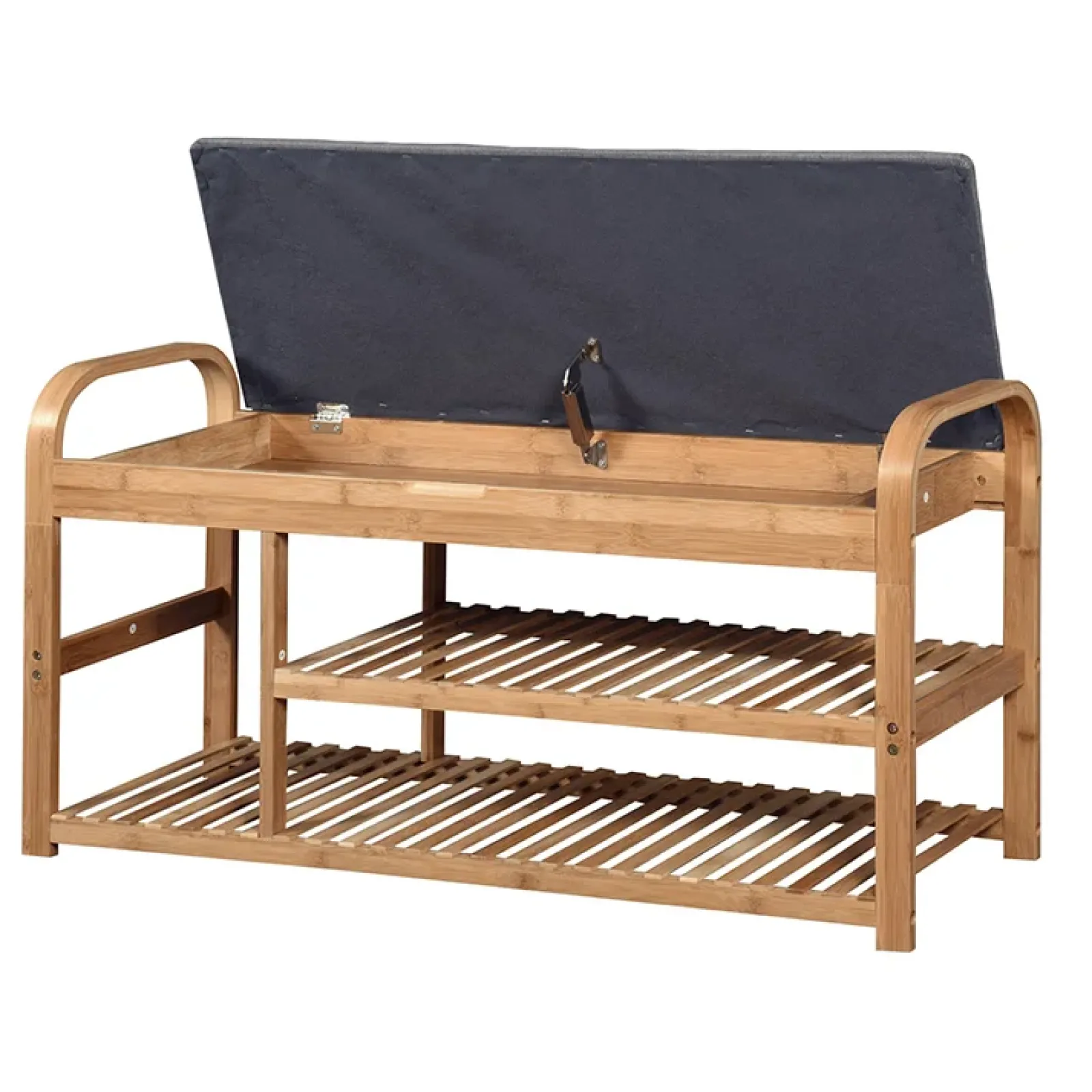 Garnero Arredamenti Panca Ingresso-Panca portascarpe in tessuto 100x50cm grigio bambù Elon