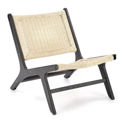 Garnero Arredamenti Poltrone Design|Poltrone Relax-Panca relax moderna in rattan naturale Salvin Nero