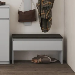 Garnero Arredamenti Panca Ingresso-Panca scarpiera 92x50cm con imbottitura Accent Grigio