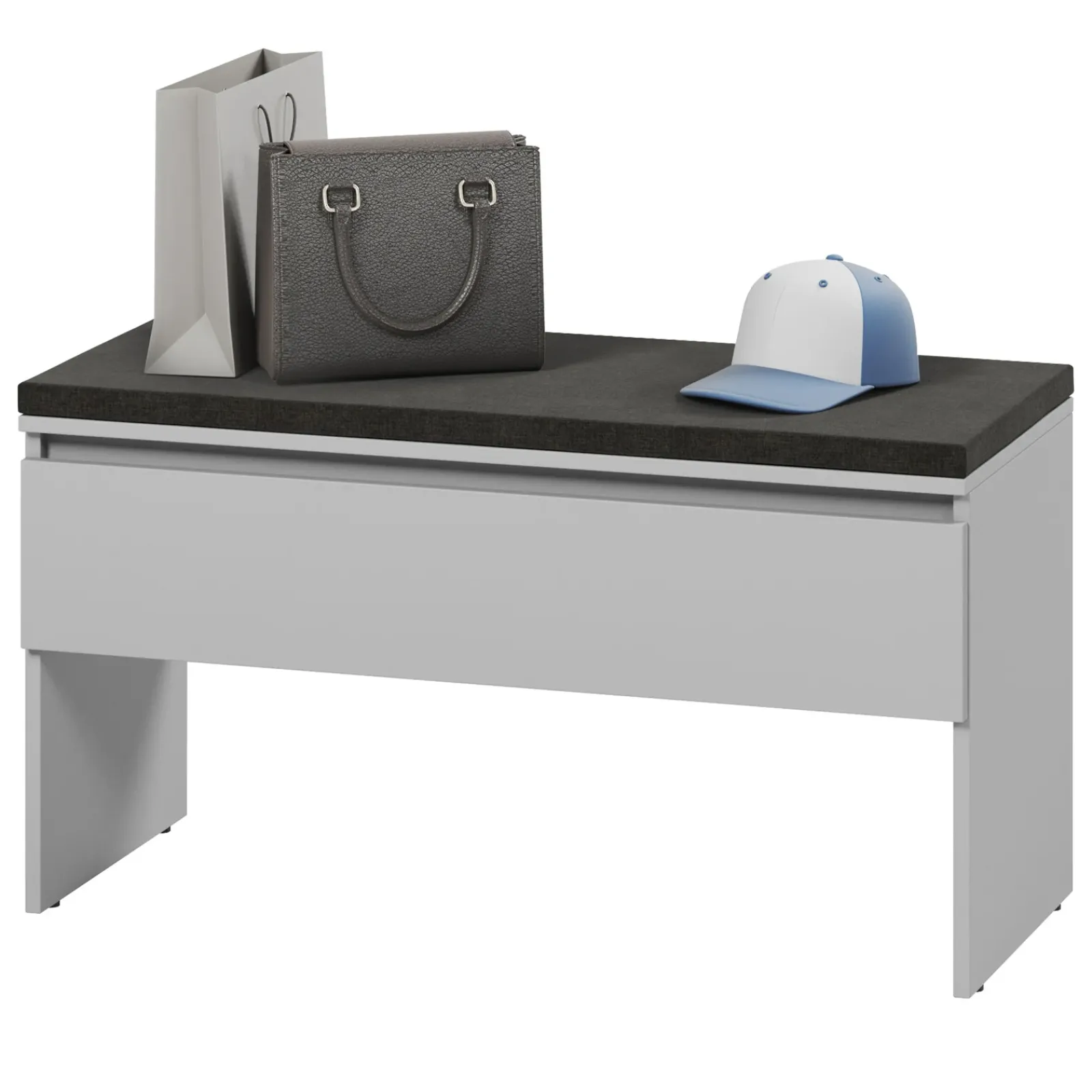 Garnero Arredamenti Panca Ingresso-Panca scarpiera 92x50cm con imbottitura Accent Grigio