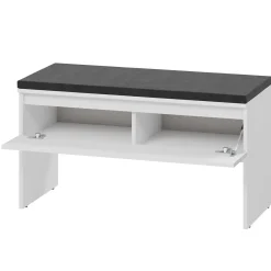 Garnero Arredamenti Panca Ingresso-Panca scarpiera 92x50cm con imbottitura bianco Accent Bianco Opaco