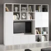 Garnero Arredamenti Librerie Ufficio|Librerie-Parete attrezzata libreria 261x218h cm componibile moderna bianco frassinato Kubic 10