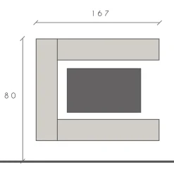 Garnero Arredamenti Parete Attrezzata A Terra|Pareti Attrezzate-Parete attrezzata sospesa 167x180h cm moderna beige marrone Sunset 98
