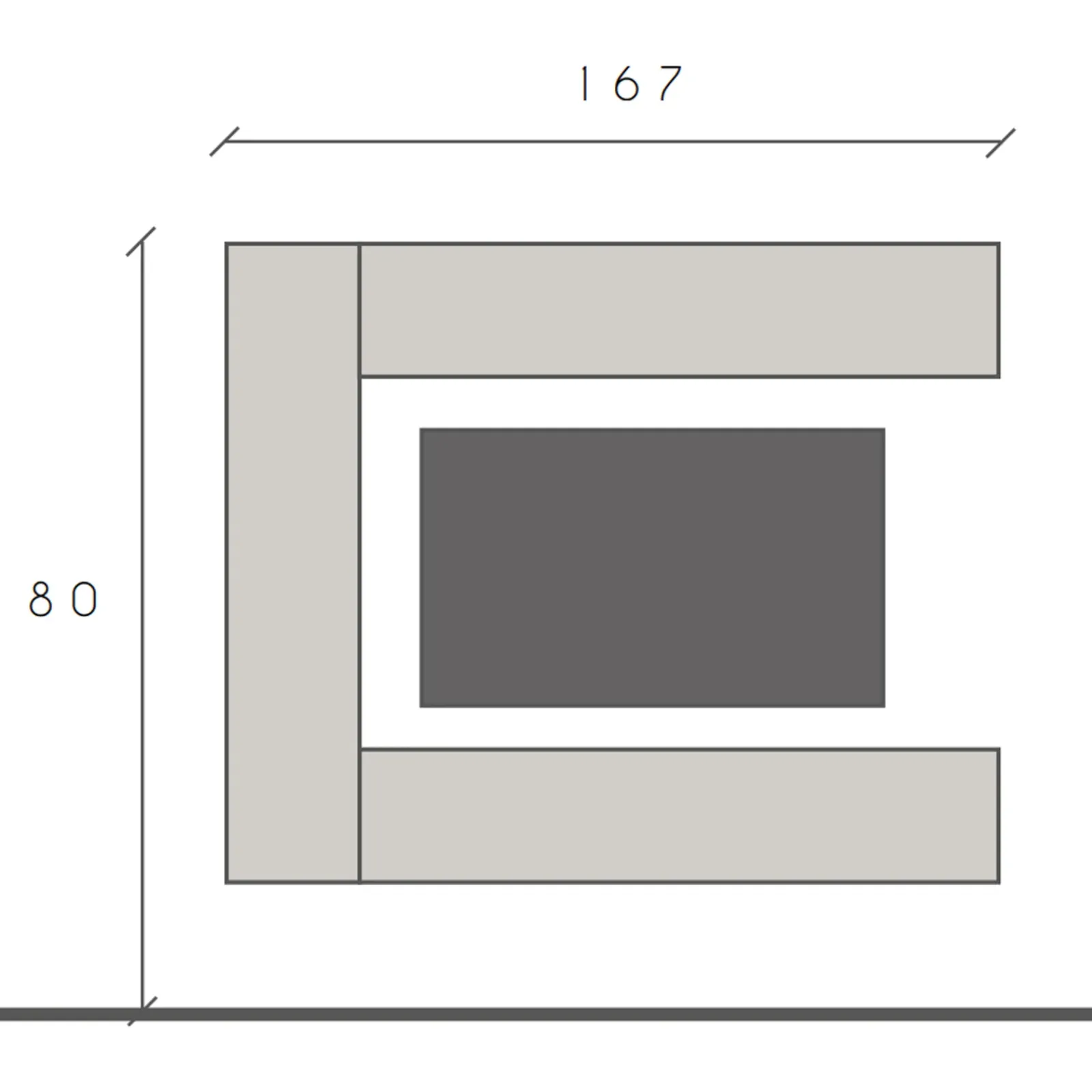Garnero Arredamenti Parete Attrezzata A Terra|Pareti Attrezzate-Parete attrezzata sospesa 167x180h cm moderna beige marrone Sunset 98