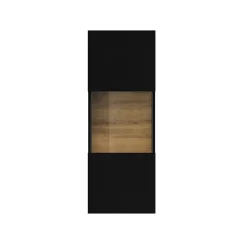 Garnero Arredamenti Parete Attrezzata Sospesa|Pareti Attrezzate-Parete attrezzata sospesa 226x140h cm nero rovere  Fusion 2 Nero Opaco