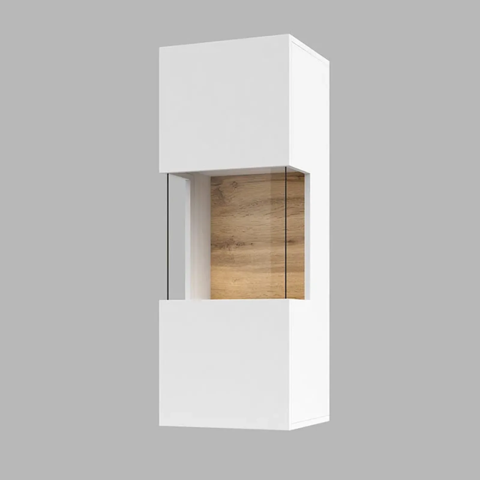 Garnero Arredamenti Parete Attrezzata Sospesa|Pareti Attrezzate-Parete attrezzata sospesa 226x140h cm bianco rovere Fusion 2 Bianco Opaco