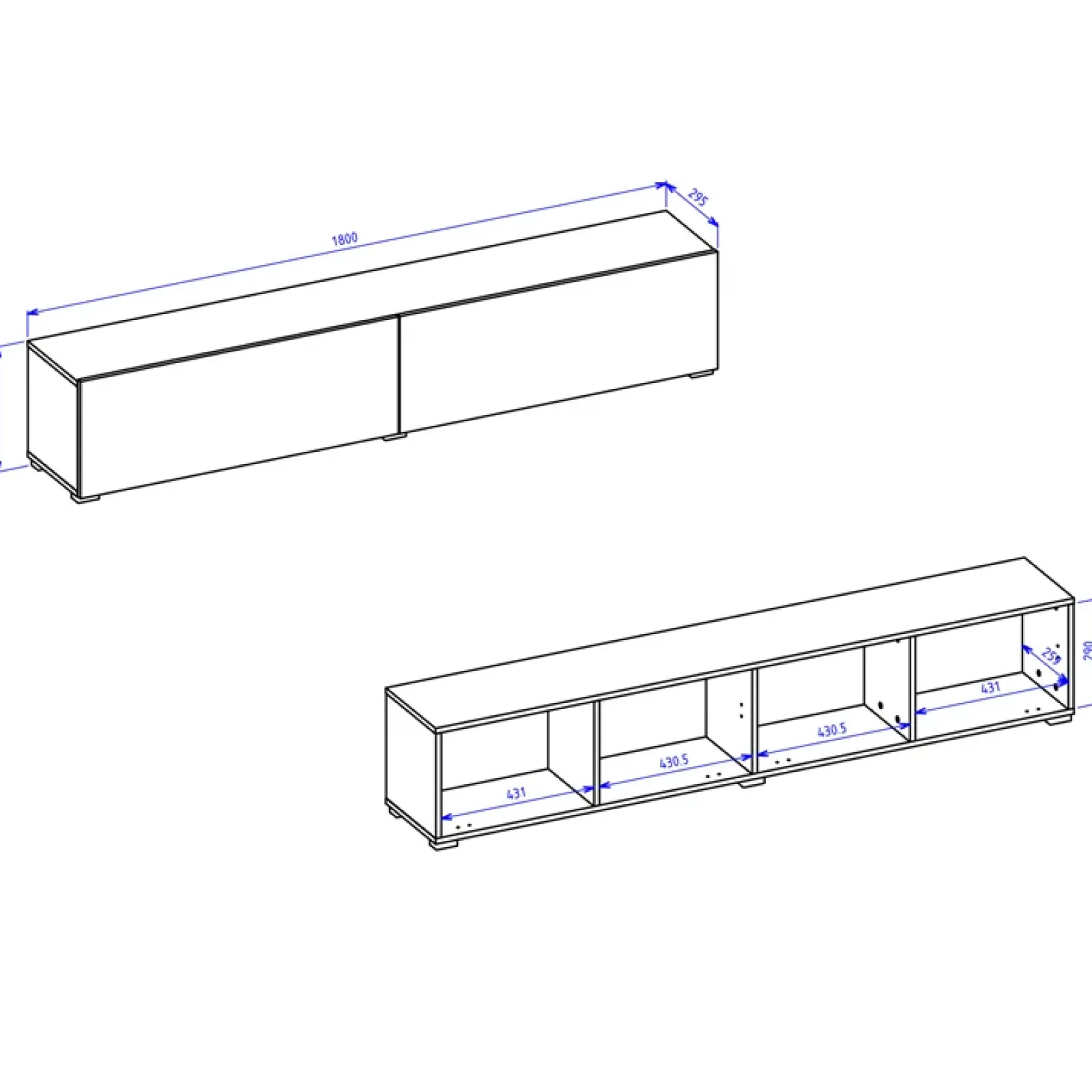 Garnero Arredamenti Parete Attrezzata Sospesa|Pareti Attrezzate-Parete attrezzata sospesa 226x140h cm bianco rovere Fusion 2 Bianco Opaco