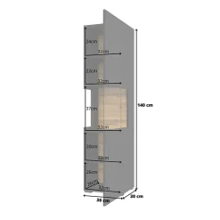 Garnero Arredamenti Parete Attrezzata Sospesa|Pareti Attrezzate-Parete attrezzata sospesa 226x140h cm nero rovere Fusion 1 Nero Opaco