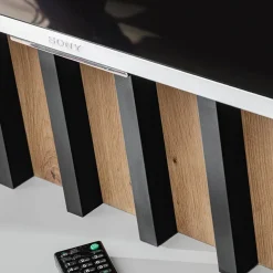 Garnero Arredamenti Parete Attrezzata Sospesa|Pareti Attrezzate-Parete attrezzata sospesa 220x148h cm nero rovere grigio perla Violina