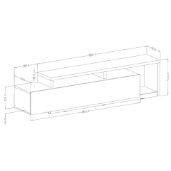 Garnero Arredamenti Parete Attrezzata A Terra|Pareti Attrezzate-Parete attrezzata 219x 205h cm soggiorno antracite spatolato noce Megan Gihome® Noce - Antracite