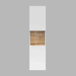 Garnero Arredamenti Parete Attrezzata A Terra|Pareti Attrezzate-Parete attrezzata 226x140h cm bianco rovere Fusion 2 Bianco Opaco