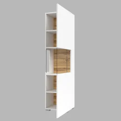 Garnero Arredamenti Parete Attrezzata A Terra|Pareti Attrezzate-Parete attrezzata 226x140h cm bianco rovere Fusion 2 Bianco Opaco