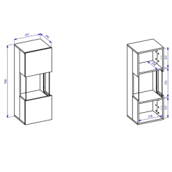 Garnero Arredamenti Parete Attrezzata A Terra|Pareti Attrezzate-Parete attrezzata 226x140h cm bianco rovere Fusion 2 Bianco Opaco