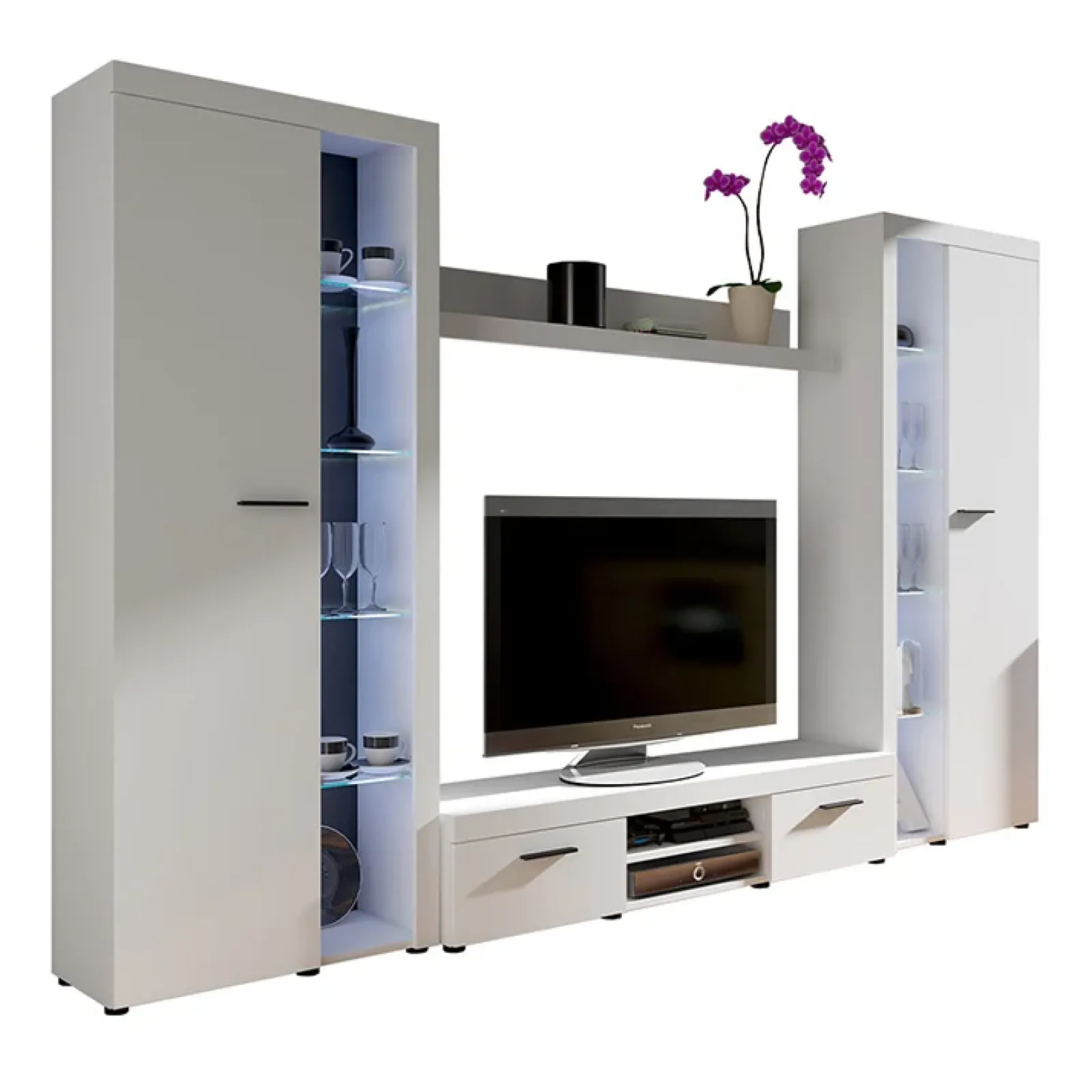 Garnero Arredamenti Parete Attrezzata A Terra|Pareti Attrezzate-Parete attrezzata 300x190h cm bianco Birmingham