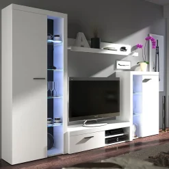 Garnero Arredamenti Parete Attrezzata A Terra|Pareti Attrezzate-Parete attrezzata 270x190h cm bianco Edimburgo