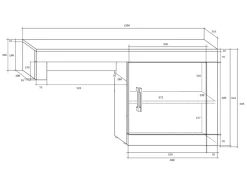 Garnero Arredamenti Parete Attrezzata A Terra|Pareti Attrezzate-Parete attrezzata 240x172,5h cm larice bianco lucido Susan Gihome® Rovere - Bianco Lucido