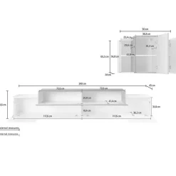 Garnero Arredamenti Parete Attrezzata A Terra|Pareti Attrezzate-Parete attrezzata 240x180h cm moderna bianco ossido Milos Gihome® Ossido - Bianco Lucido