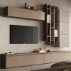 Garnero Arredamenti Parete Attrezzata A Terra|Pareti Attrezzate-Parete attrezzata 276x210h cm moderna soggiorno marrone tortora Sunset 20