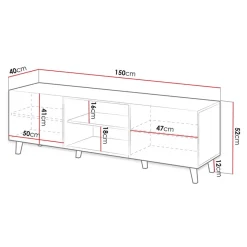 Garnero Arredamenti Parete Attrezzata A Terra|Pareti Attrezzate-Parete attrezzata 290x183h cm moderna cannettato quercia Essence