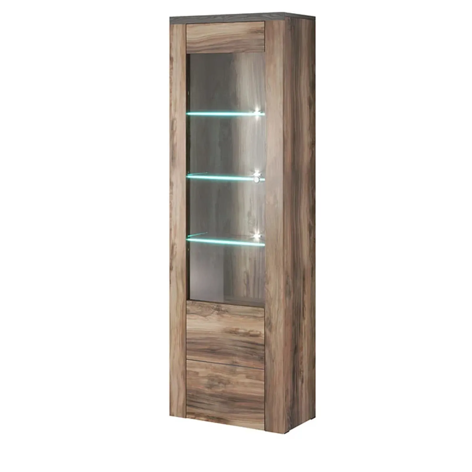 Garnero Arredamenti Parete Attrezzata A Terra|Pareti Attrezzate-Parete attrezzata 325x206h cm noce rovere grigio Paloma 2 Noce - Grigio