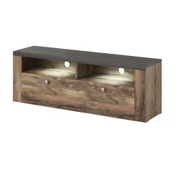 Garnero Arredamenti Parete Attrezzata A Terra|Pareti Attrezzate-Parete attrezzata 325x206h cm noce rovere grigio Paloma 2 Noce - Grigio