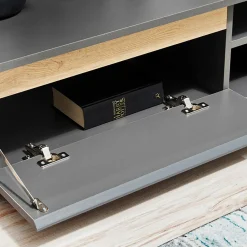 Garnero Arredamenti Parete Attrezzata A Terra|Pareti Attrezzate-Parete attrezzata 175x148h cm rovere antracite Siviglia Gihome®