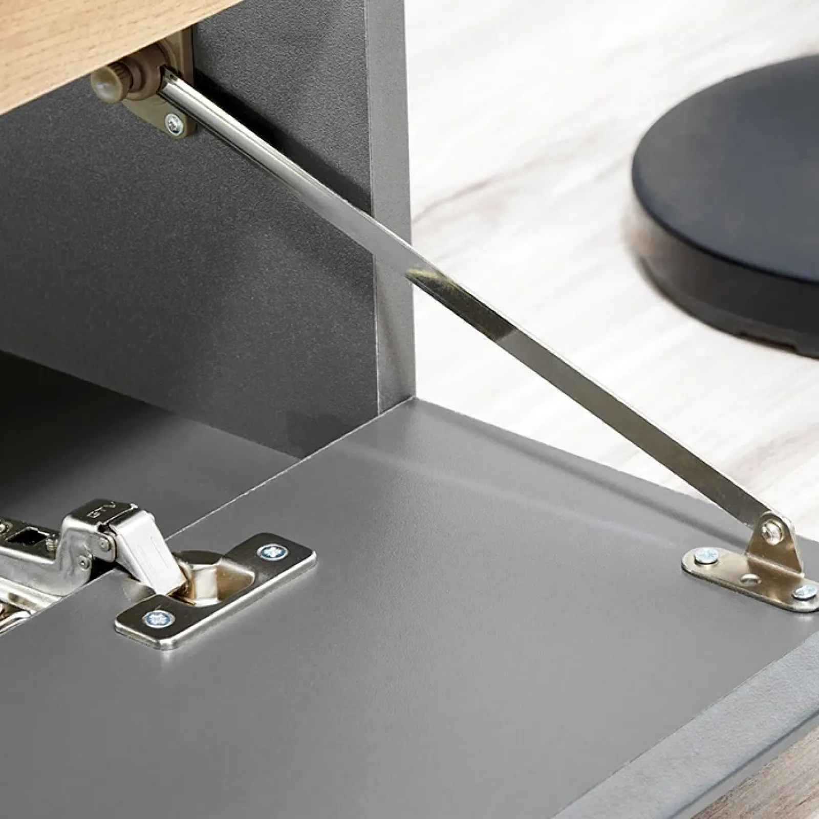 Garnero Arredamenti Parete Attrezzata A Terra|Pareti Attrezzate-Parete attrezzata 175x148h cm rovere antracite Siviglia Gihome®