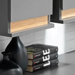 Garnero Arredamenti Parete Attrezzata A Terra|Pareti Attrezzate-Parete attrezzata 175x148h cm rovere antracite Siviglia Gihome®