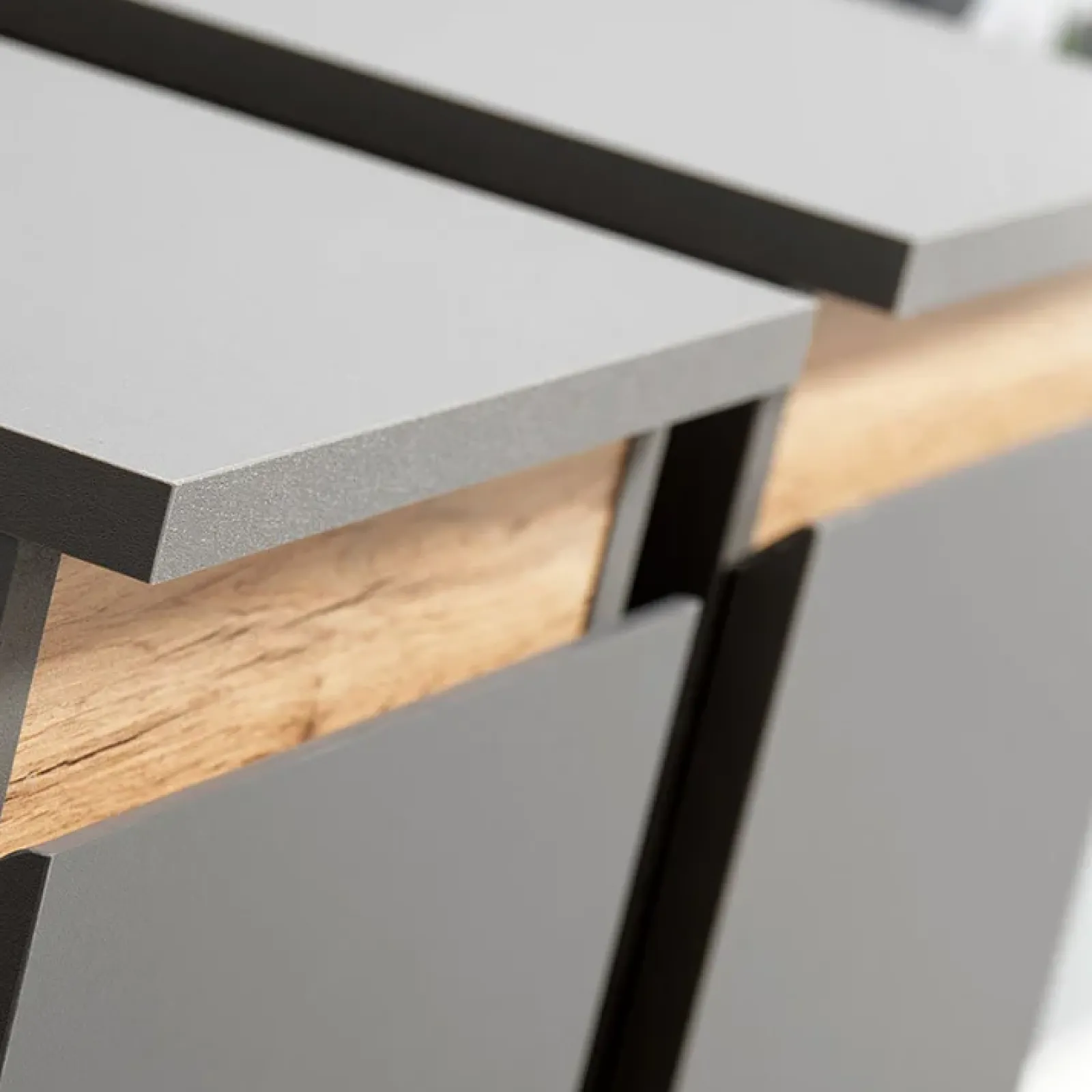 Garnero Arredamenti Parete Attrezzata A Terra|Pareti Attrezzate-Parete attrezzata 175x148h cm rovere antracite Siviglia Gihome®