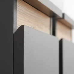 Garnero Arredamenti Parete Attrezzata A Terra|Pareti Attrezzate-Parete attrezzata 175x148h cm rovere antracite Siviglia Gihome®