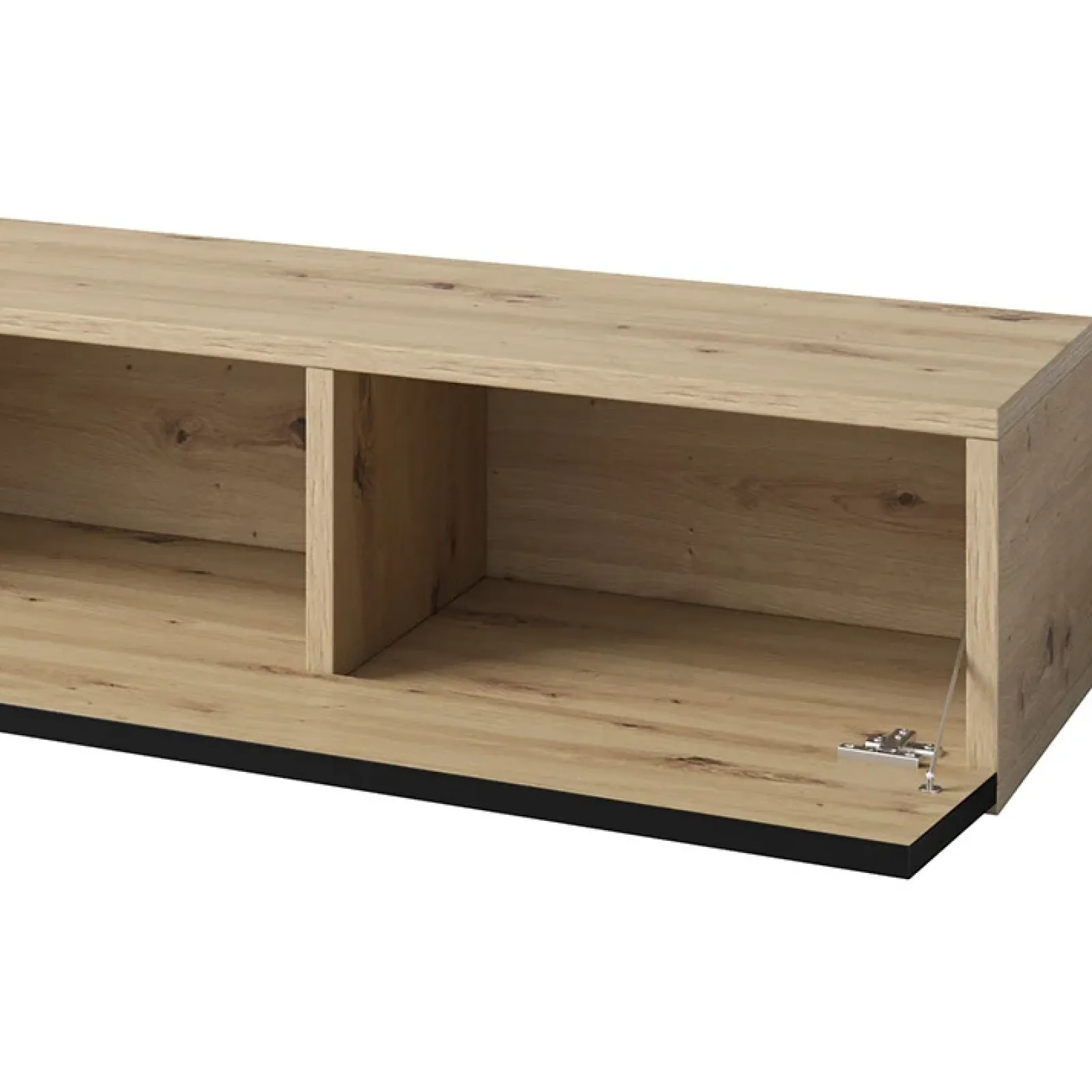 Garnero Arredamenti Parete Attrezzata A Terra|Pareti Attrezzate-Parete attrezzata 270x176h cm rovere chiaro nero Emotion Gihome® Rovere - Nero opaco