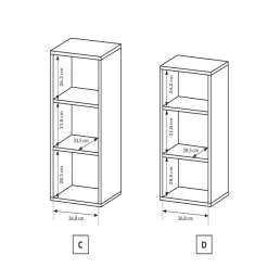 Garnero Arredamenti Parete Attrezzata A Terra|Pareti Attrezzate-Parete attrezzata 300x183h cm soggiorno bianco opaco quercia James