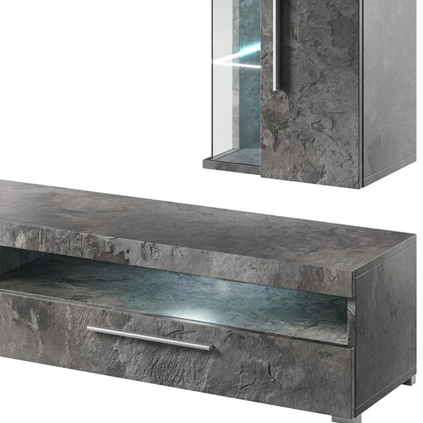 Garnero Arredamenti Parete Attrezzata A Terra|Pareti Attrezzate-Parete attrezzata 275x175h cm soggiorno Frisk Ossido